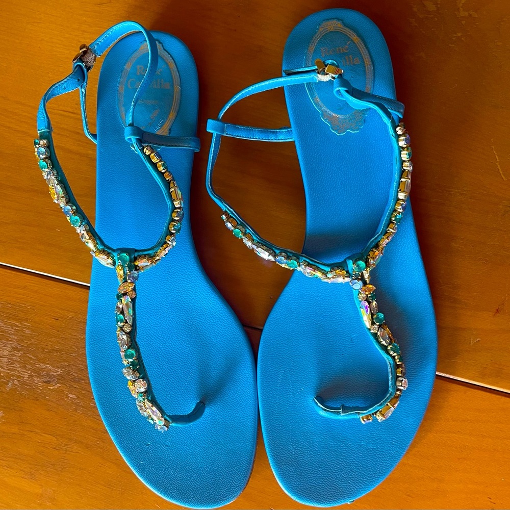 Rene Caovilla Crystal Thong Sandals